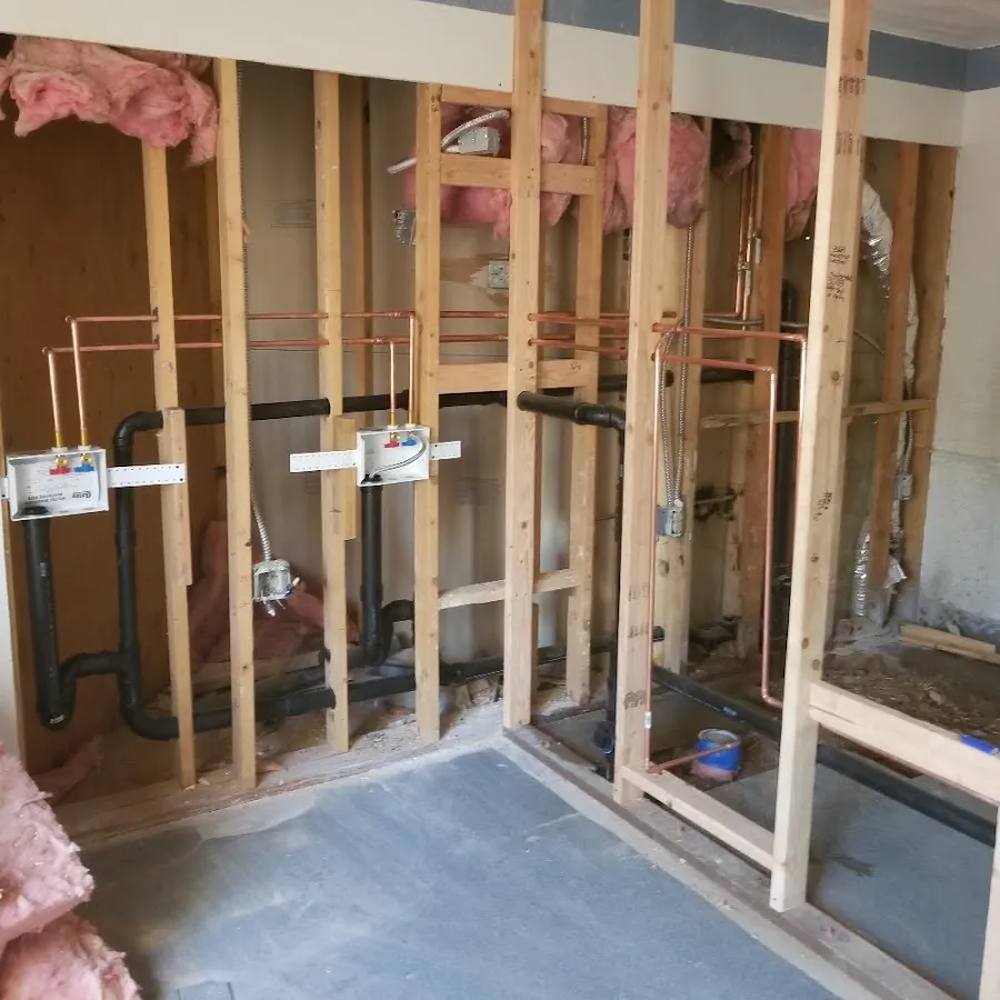 Copper pipe rough-in and plumbing installation in Kirksville